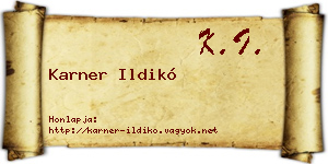 Karner Ildikó névjegykártya